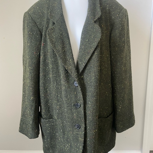 Unisex Green Tweed Blazer - Picture 3 of 6